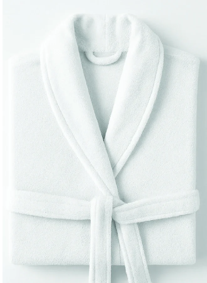 Premium 450 GSM Terry Cotton Bathrobe – White | Luxurious Shawl Collar | Super Absorbent & Ultra-Soft | Unisex Loungewear | 140cm Length - Image 5