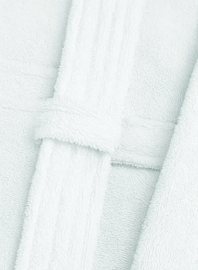 Premium 450 GSM Terry Cotton Bathrobe – White | Luxurious Shawl Collar | Super Absorbent & Ultra-Soft | Unisex Loungewear | 140cm Length - Image 4