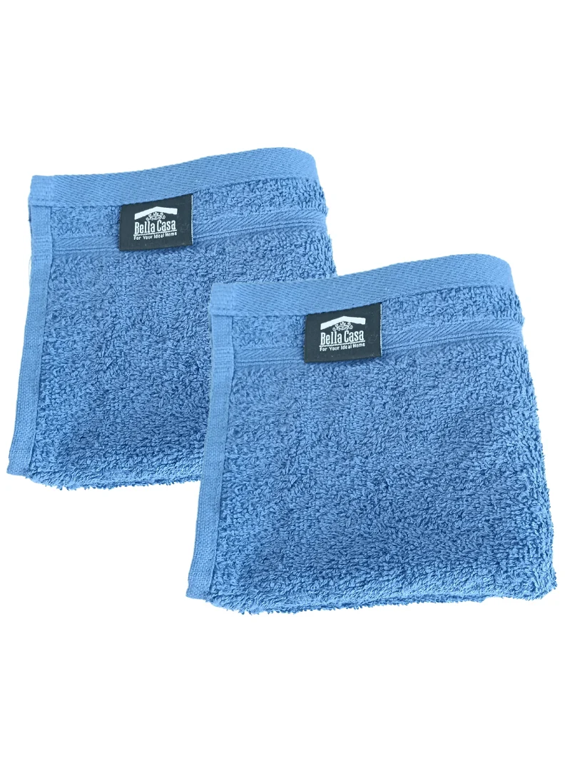 Bella Casa - 4 pc Luxury Towel Set, 100% Premium Cotton, 630 GSM, Ultra Soft and Highly Absorbent, Expertly Woven for Durability, Hotel & Spa Quality Towels, 2 Bath Towel 70X150, 2 Face Towel 30X30cm, Blue - Image 2