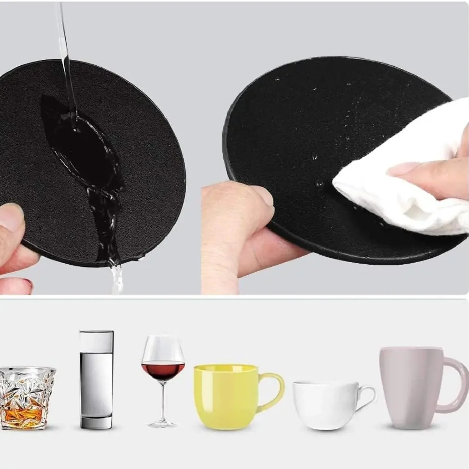 Premium Ceramic Glass Coaster – Pack of 6 | Elegant Surface Protector for Home, Office, Hotels - Image 3
