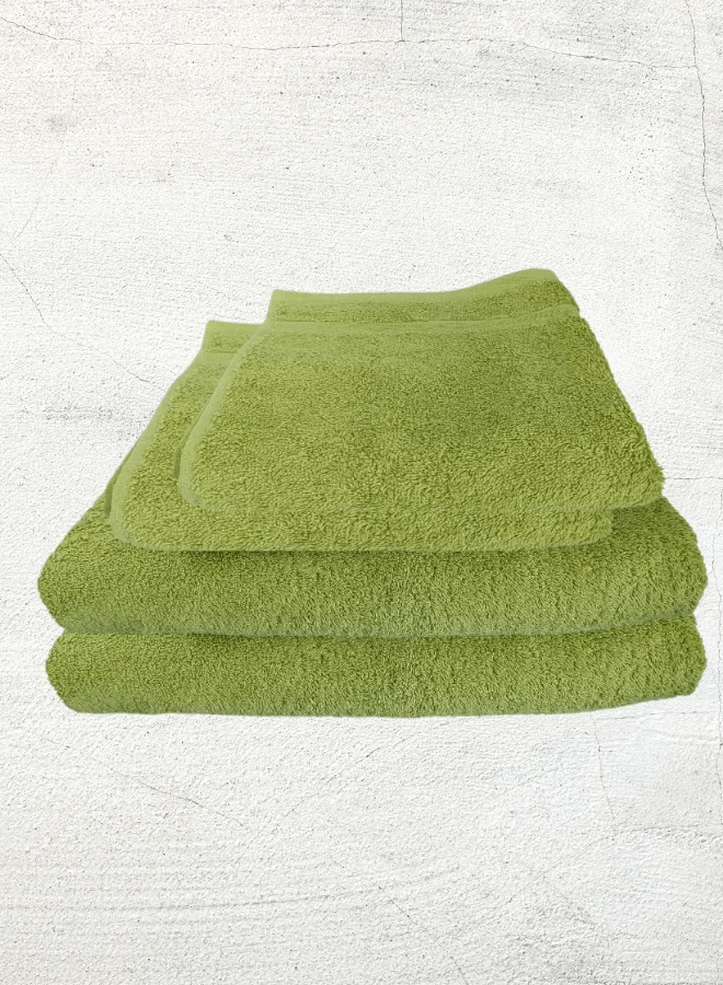 4 Pieces Luxury Towel Set Premium Cotton 630 GSM Ultra Soft and Highly Absorbent Expertly Woven for Durability Hotel And Spa Quality Towels 2 Bath Towel 70X150 2 Hand Towel 50X80cm Green
