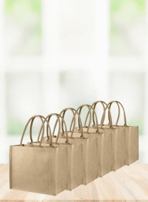 Dubai Souvenir Jute Bag – EcoChic Tote Bags | Pack of 6 | Durable, Stylish & Reusable