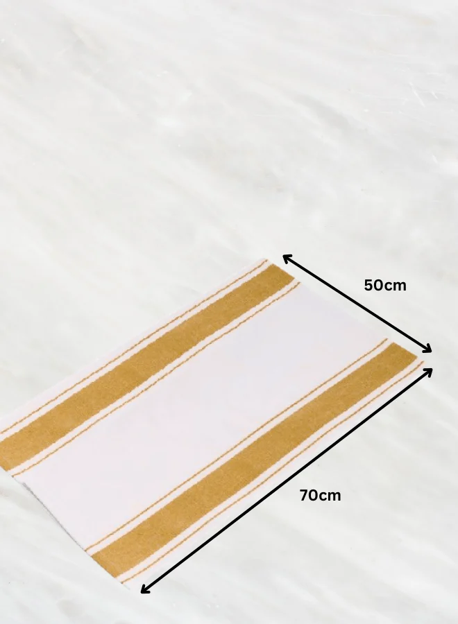 Soft Linen Wiping Cloth, White with Yellow stripe (50x70 cm) | Pack of 24 - Image 4