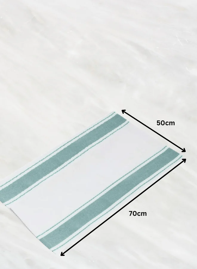 Soft Linen Wiping Cloth, White with Pink, Yellow and Green stripe (50x70 cm) | Pack of 12 - Image 3