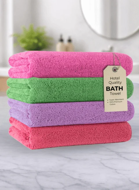 Pearl Coast Luxury Bath Towel Set (Pack of 4) – Premium 100% Cotton, 630 GSM – Ultra Soft, Highly Absorbent Hotel & Spa Quality Towels